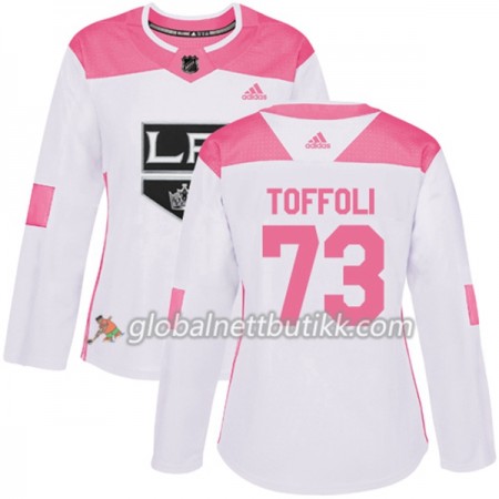 Los Angeles Kings Hockeydrakt Tyler Toffoli 73 2017-2018 Hvit Rosa Fashion Adidas Authentic - Dame